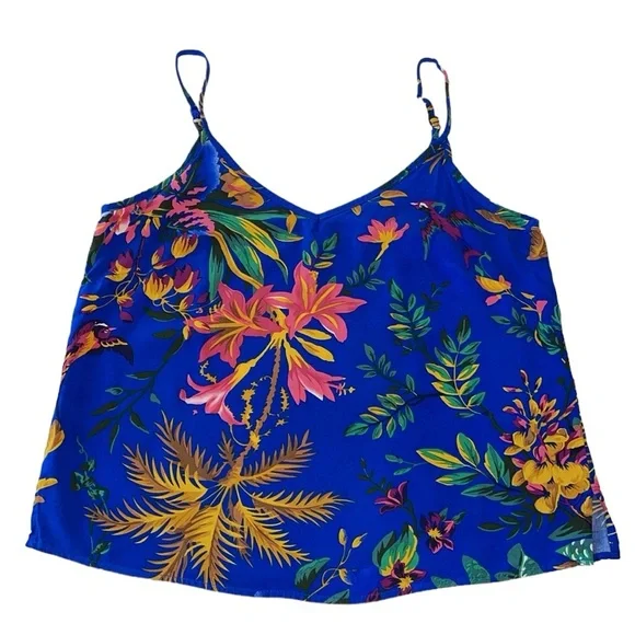 Cynthia Rowley Blue Tropical Floral Tank Top Size Small NWT - Picture 9 of 17